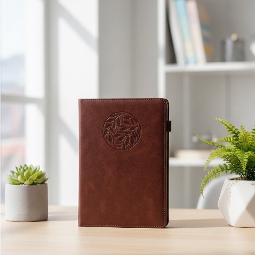 NWT Brown leather Embossed Journal
